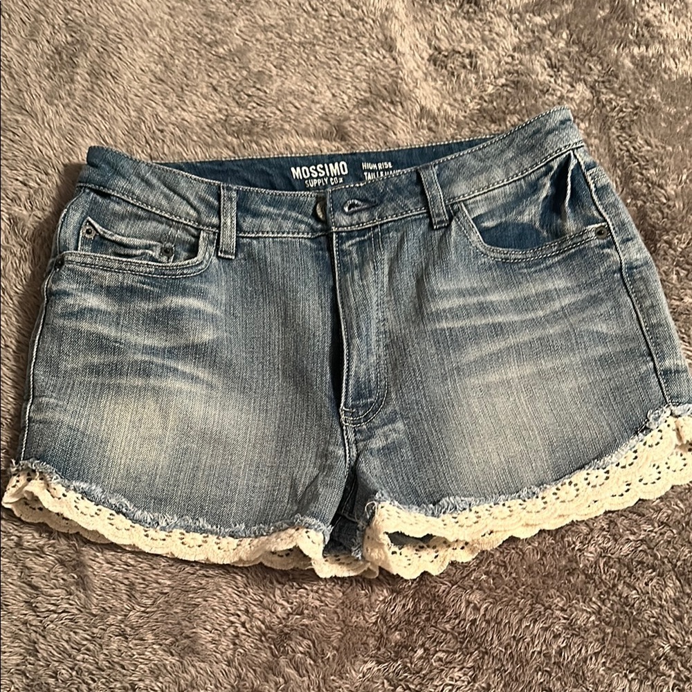 Mossimo Denim Shorts with Lace Trim size 11. High Rise